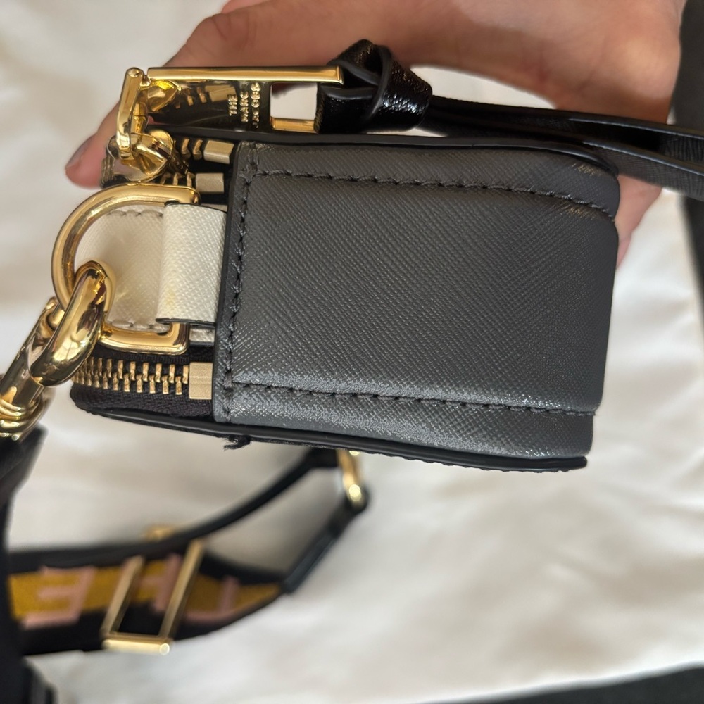 Black Crossbody Bag with Gold Accents - Picture 7 of 10